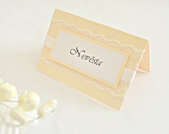 Lace wedding place cards, ivory place cards, wedding place cards, lace seating cards, place cards,seating cards, placement cards