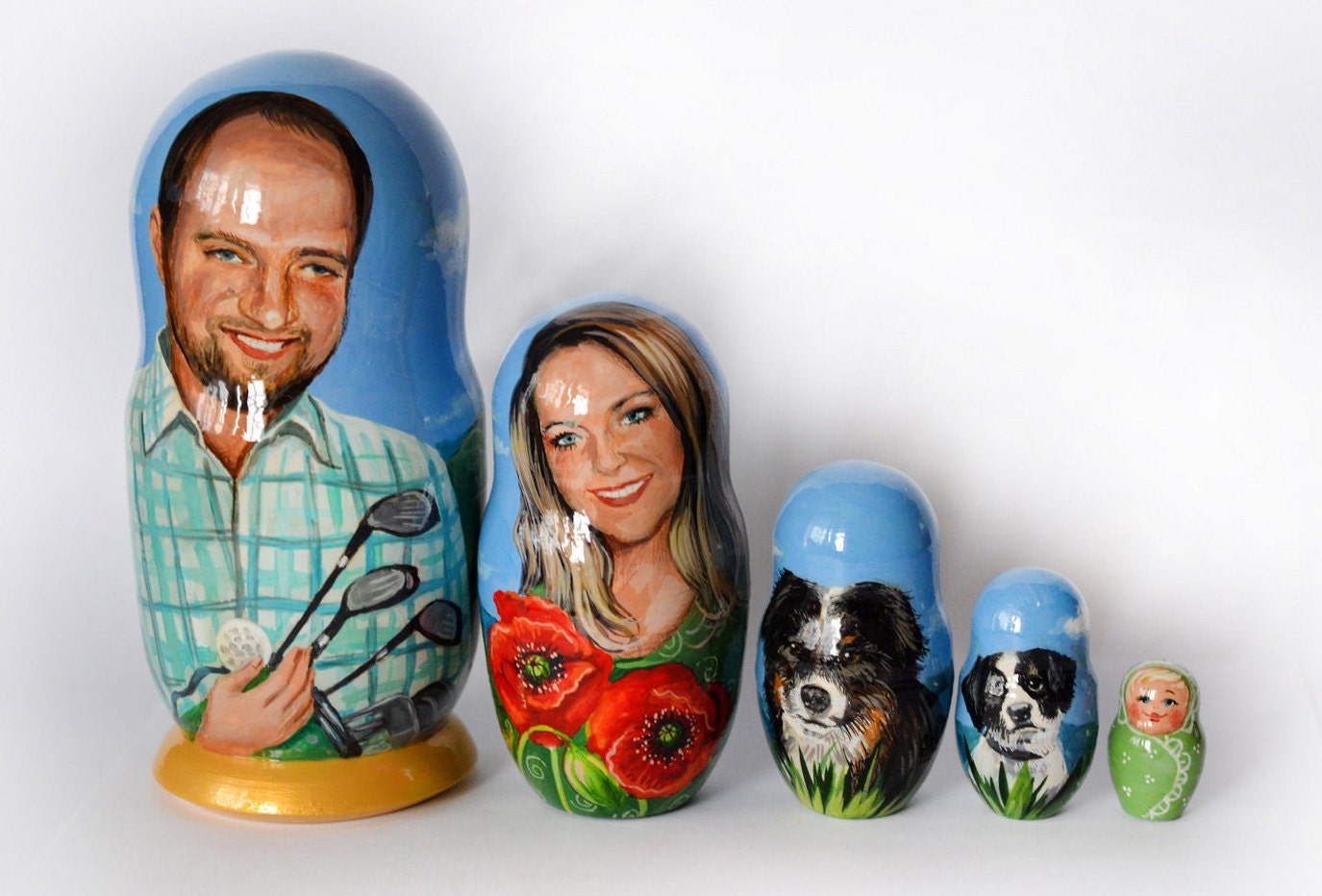 Custom Nesting Dolls Family Matryoshka Russian Nesting