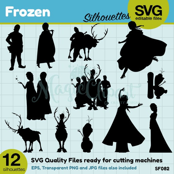 Frozen Disney Silhouettes Silhouette files SVG files png