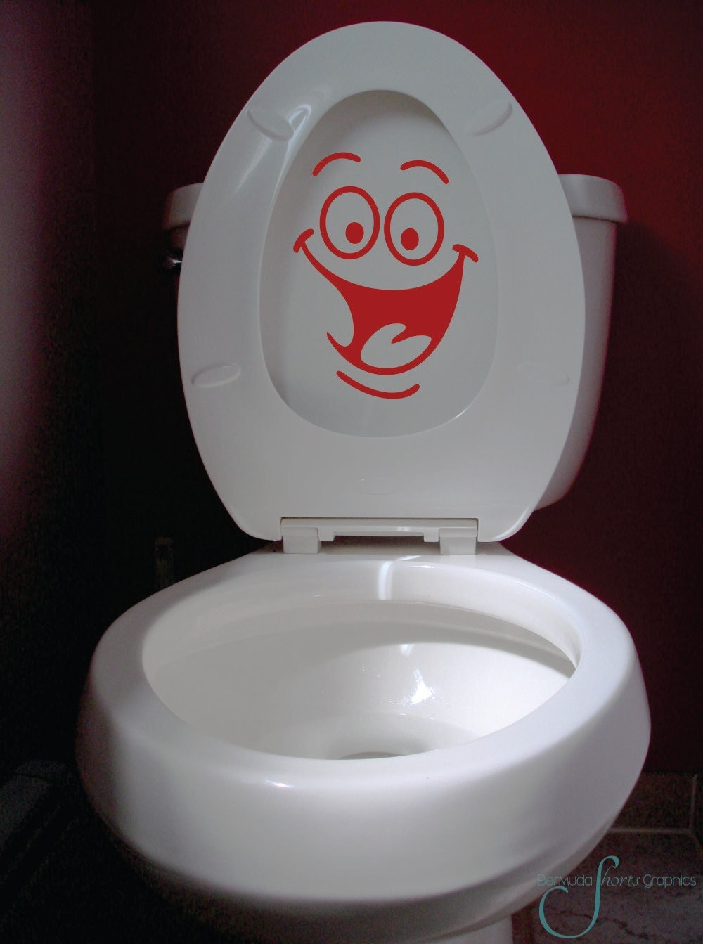 Happy Toilet seat smile / bathroom / vinyl by BermudaShortsGraphic