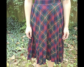 Vintage Plaid Skirt Parsons Place Ltd. Wool Mid Length Schoolgirl