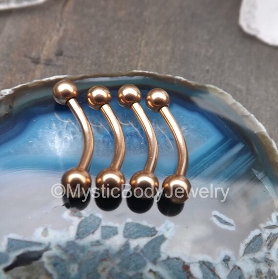 Nipple Piercing Ring Barbells 1/2 14g Rose Gold 12mm