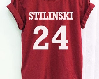 Stiles Stilinski Teen Wolf Shirt Clothing 24 Crimson Red Women Tshirt Tee Short Sleeve T-Shirt SMLXLXXL