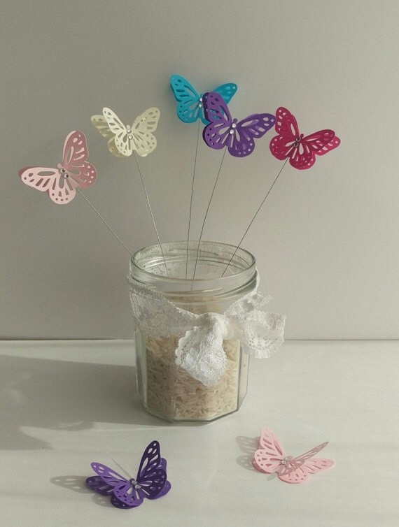 Butterflies on Wires 3d Bouquet picks floral by Butterfliesbydanni