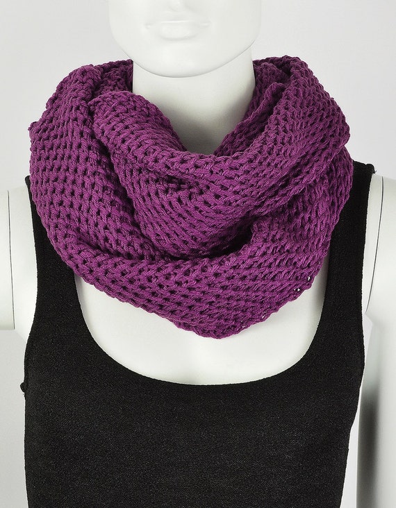 Purple knitted scarf Violet knit scarf by AccessoriesAnita