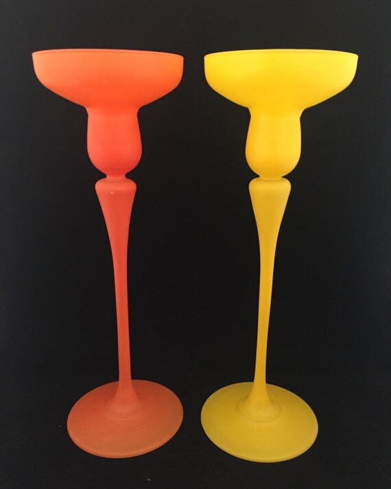 Yellow & Orange Candlestick Holders Candlestick by Speckadoos