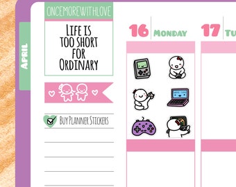 Munchkins - Gaming Time Console and Computer Game Planner Stickers (M40)