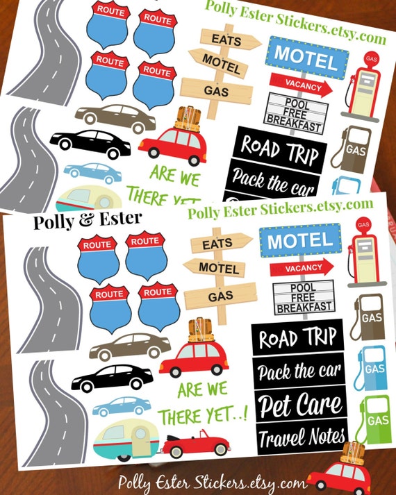 road trip happy planner stickers