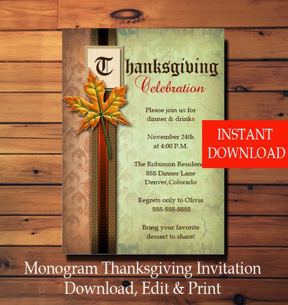 Elegant Thanksgiving Invitations 9