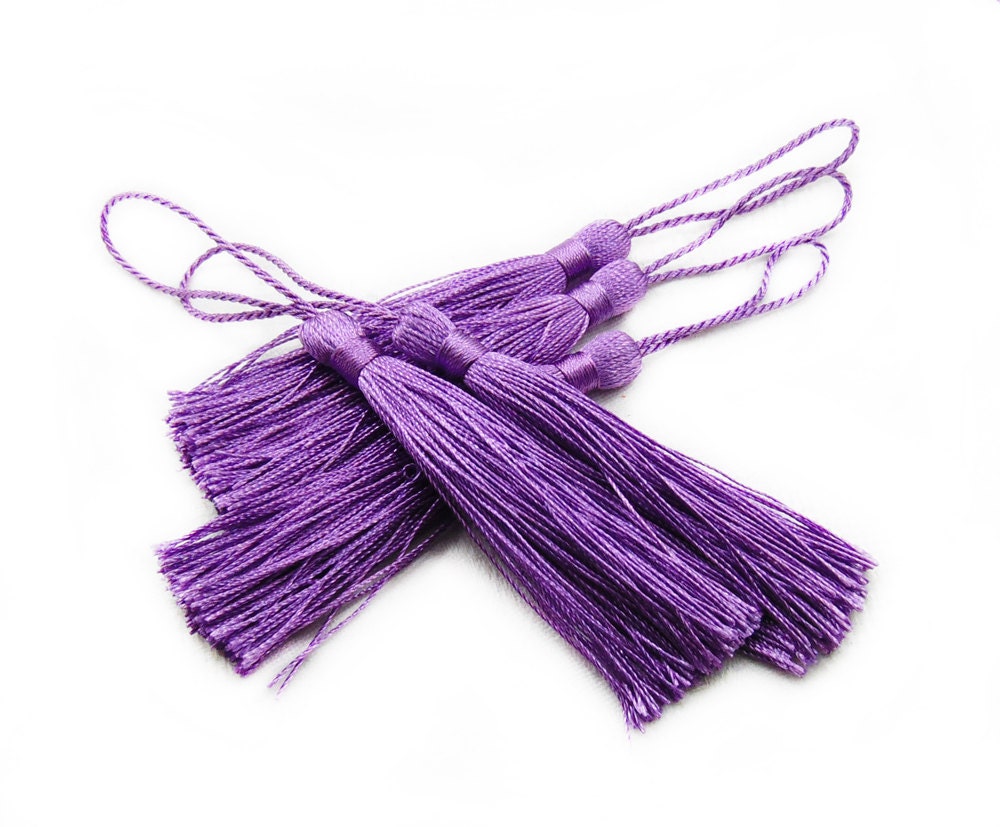 Purple Tassel Charms Purple Tassels Tassels 5pcs by Sandysbeadshop