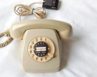 Vintage Dial Rotary Telephone Siemens,Retro Phone 1980s,Old Working Telephone