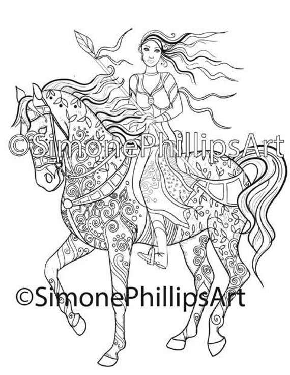 Download Horse & Fairy Queen Coloring Picture