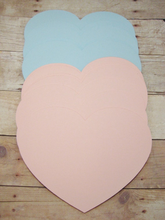 Baby Gender Reveal Party DecorCardstock Paper HeartsBaby