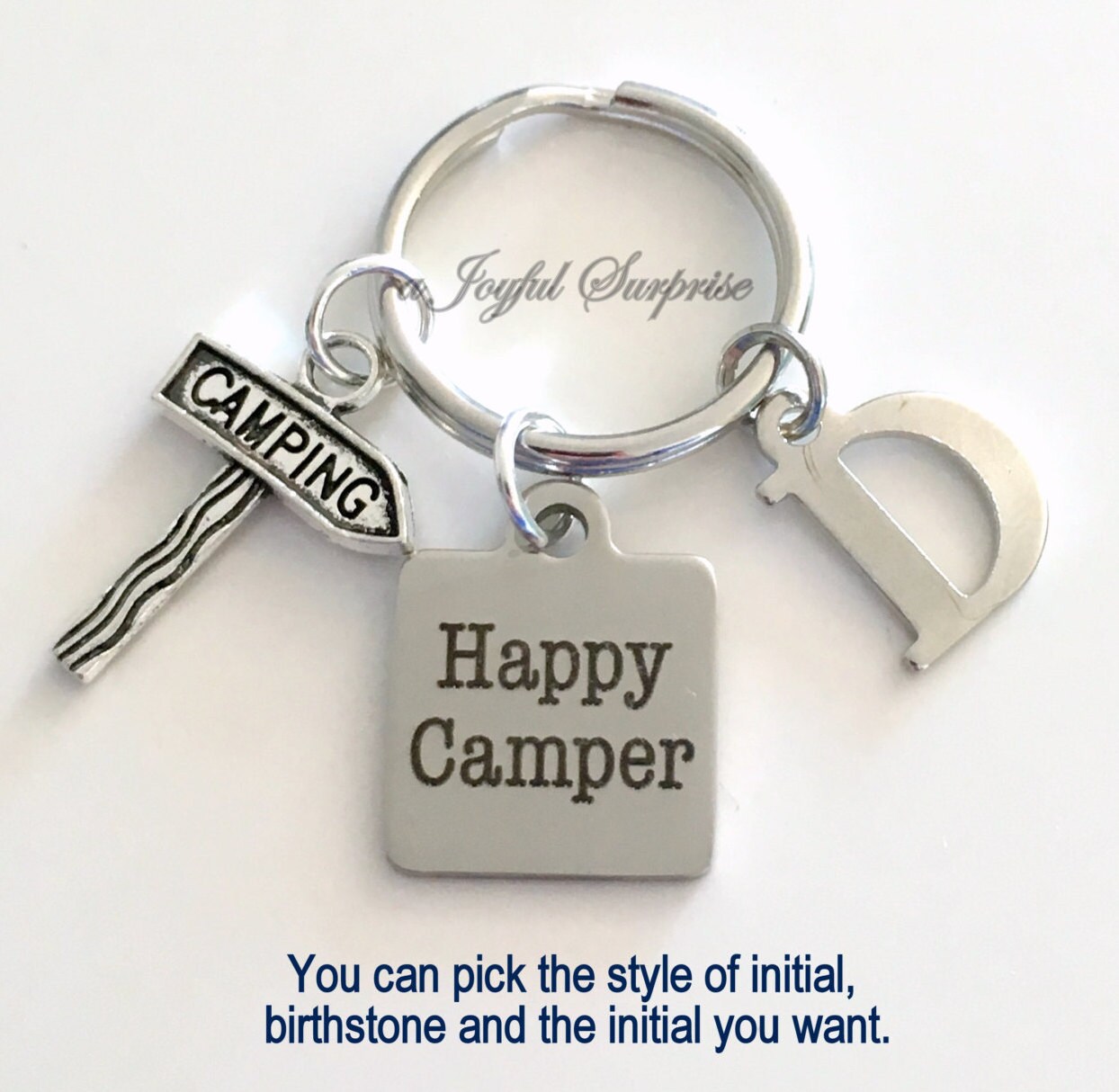 Happy Camper Key Chain Camping KeyChain Gift for Camper