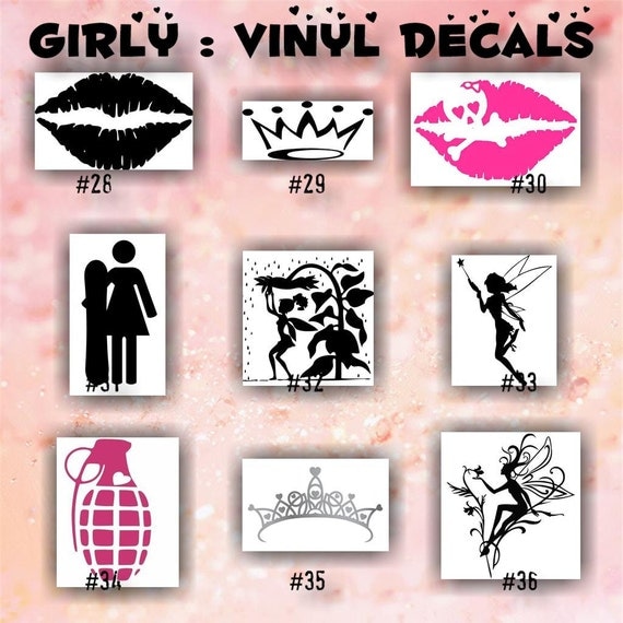 GIRLY vinyl decals 2836 car window sticker by CreativeStudio805