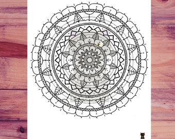 Items similar to Mandala Coloring Page, Mandala, Printable Coloring
