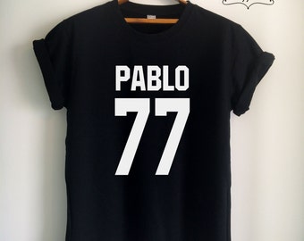 Pablo Shirt Pablo T Shirt Pablo Merch Rap Hip Hop Print on Front/Back side for Men Women Girls Tumblr Top Tee Jersey White/Black/Grey/Red
