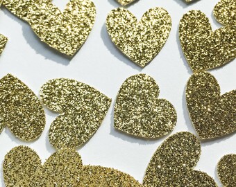 Gold Glitter Heart Confetti • Wedding Confetti • Bachelorette Confetti • Birthday Confetti • Bridal Shower Confetti • Party Decor