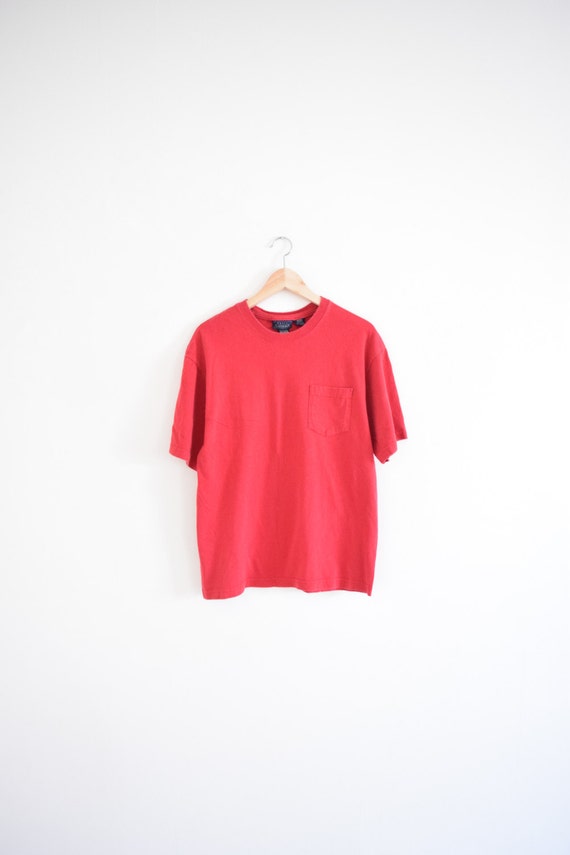 RED POCKET TEE size adult medium 90s t-shirt