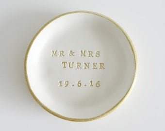 Personalised Wedding Ring dish, ring bowl, ring cushion - with this ring, wedding gift, ring bearer, wedding day gifts, wedding day