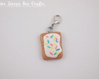 Mini Poptart Planner Charm Handmade from Polymer Clay. Kawaii Food Charms. Pop Tart Clay Food Miniature Planner Clips. Toaster Pastry Lover
