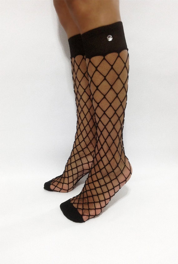 Black Socks Knee High Socks Sexy by NiftySox