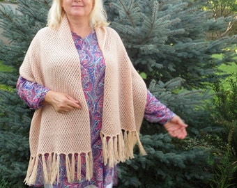 Mom gifts wedding shawl mothers day gifts for mom gifts from son knit shawl womens shawl wool shawl Ivory shawl winter shawl crochet shawl