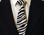 Zebra Print Tie – Black and White Zebra Necktie