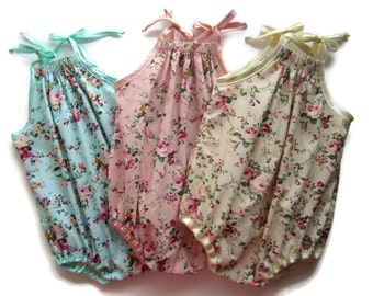 boho baby clothes, spring outfit, summer clothes, Romper set, baby grow set, baby shower gift, new baby gift, floral baby dress.