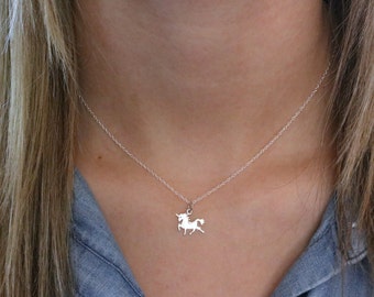 Unicorn Necklace - Sterling Silver Tiny Unicorn Necklace - Unicorn Lover Gift - Unicorn Jewelry - Unicorn Birthday - Girls Unicorn Pendant