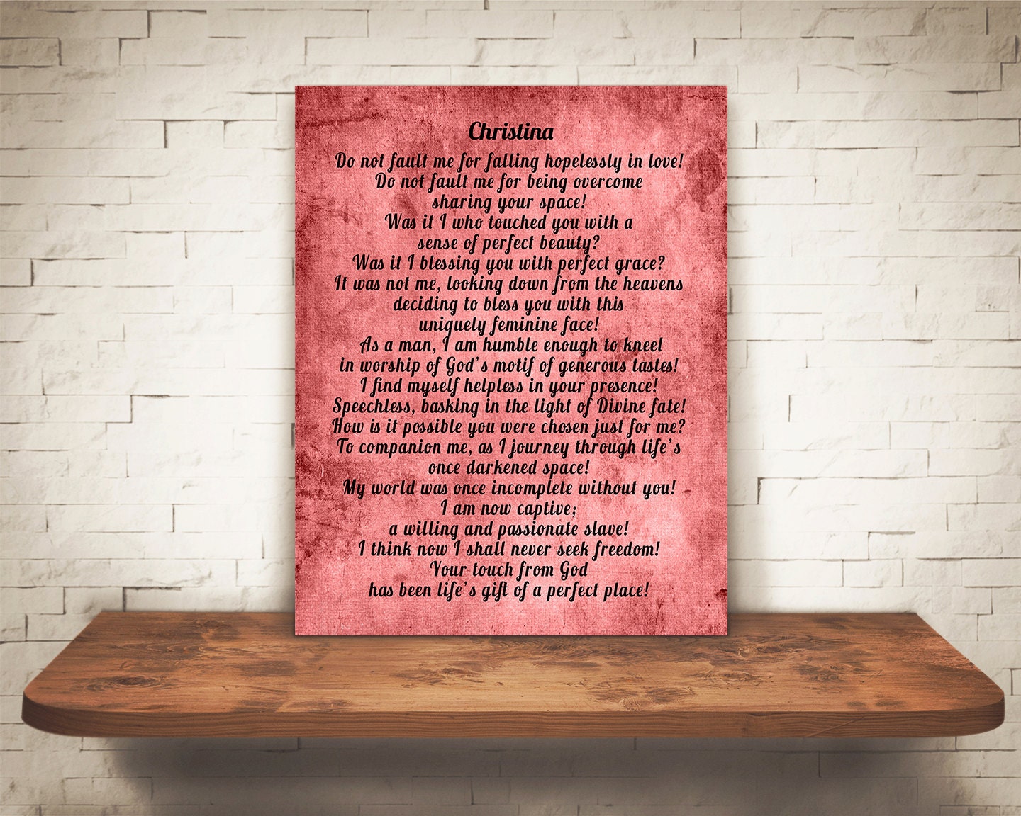 Personalized Romantic Love Poem Shabby Chic Romantic Art