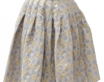 Blumarine-blue floral Skirt 38-Navy Blue-Light blue floral skirt