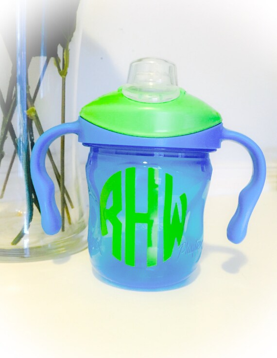 Sippy Cup Labels // Set of 2 // Monogram Decal // Vinyl Decal