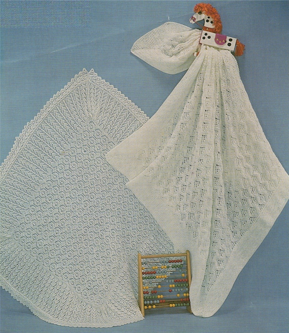 Baby Shawl PDF Knitting Pattern 2 Designs . Boy or Girl