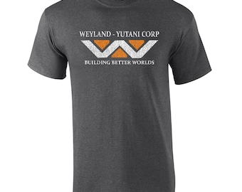 Weyland Industries logo scary movie halloween aliens cult classic costume horror vintage retro - Apparel Clothing - Mens T-shirt - 008