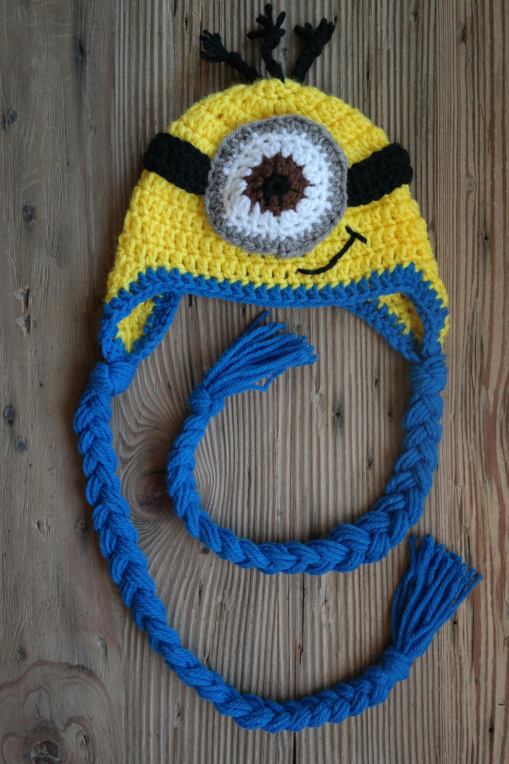 Crochet Minion Baby Hat by DaniRoseDesign on Etsy
