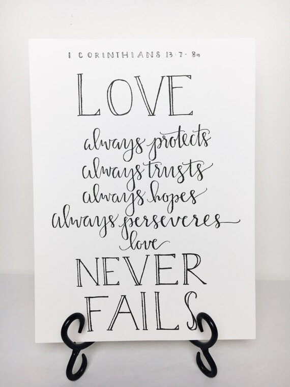 calligraphy never fails love Print Fails to similar Never Calligraphy Items Love