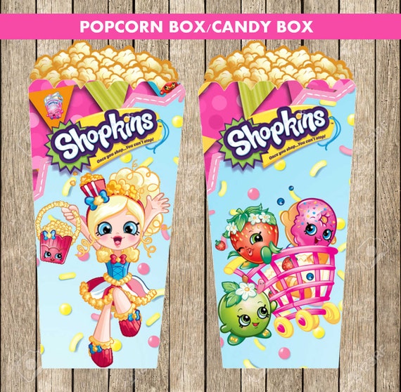 Shopkins Mini popcorn box Shoppies candy by PartyWithMeCreations