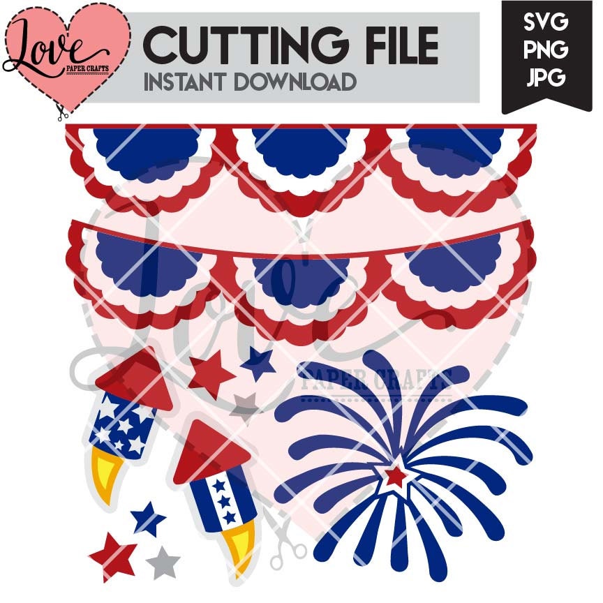 Download 4th of July SVG Cutting File Set Fourth of July Fireworks