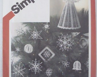 Vintage 1981 SIMPLICITY Pattern 5180 Crocheted Christmas Ornaments and Tree Topper