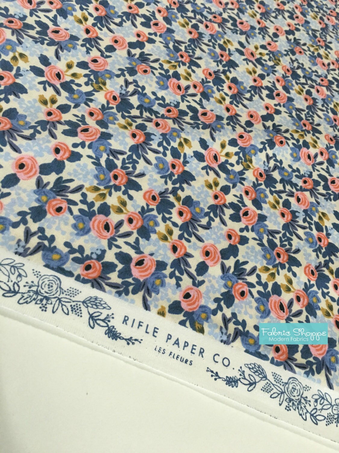 Rifle Paper Co Fabric Cotton and Steel fabric Les Fleurs by