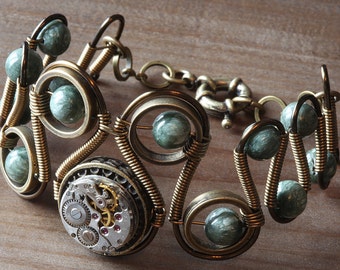 Steampunk Jewelry - Bracelet - Seraphinite