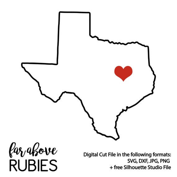 Download State of Texas Silhouette Shape SVG & DXF digital cut file for
