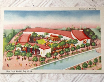 New York World's Fair 1939 Vintage Postcard Consumers Building