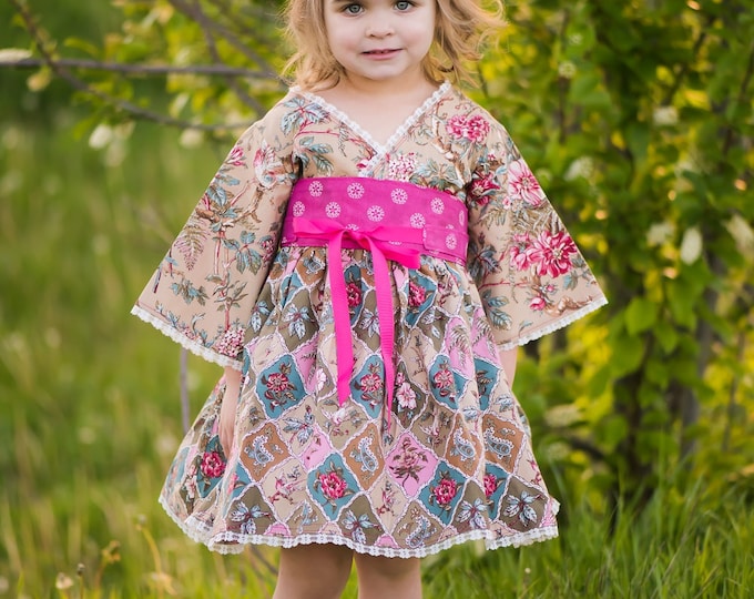 Gift for Her - Romantic Dress - Little Girls - Toddlers - Baby Girls - Teens - Preteens - Handmade - Pink - Lace Trimmed - 12 mos to 14 yrs