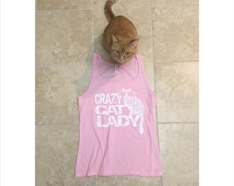 Workout tank, Cat shirt, Funny Tees, Womens Tank Top, Crazy Cat Lady, Graphic Tee, fiancé gift, yoga clothes, yoga cat tank, adopt, rctees