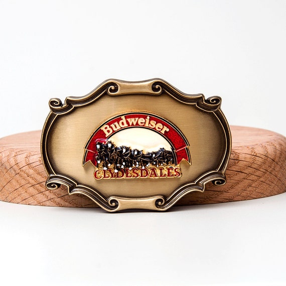 Rare Vintage Budweiser Clydesdales Beer Belt Buckle 1978