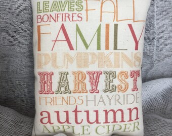 Fall pillow | Thanksgiving pillow | Fall Colors | Accent pillow | Decorative pillow | Subway art pillow | Word pillow | Fall decoration