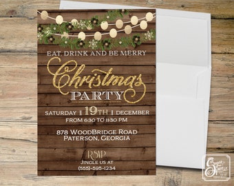 Rustic Christmas Party Invitations 6