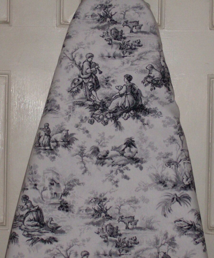 Ironing Board Cover Black/White Toile 18 X 54